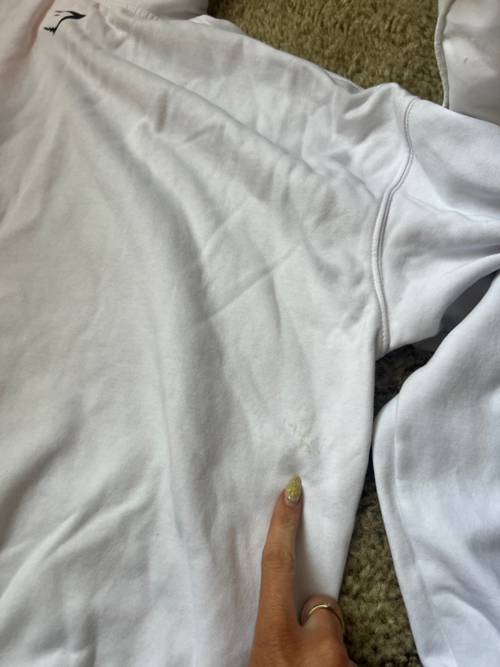 Gymshark White Hoodie with Small Blue Graphic - Picture 5 of 5